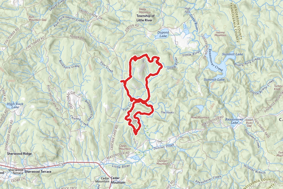 Corn Mill Shoals, Burnt Mountain, Little River, Cedar Rock, and Big Rock Trails Loop