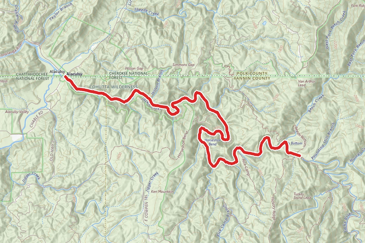 Jacks River Trail to Beech Bottom