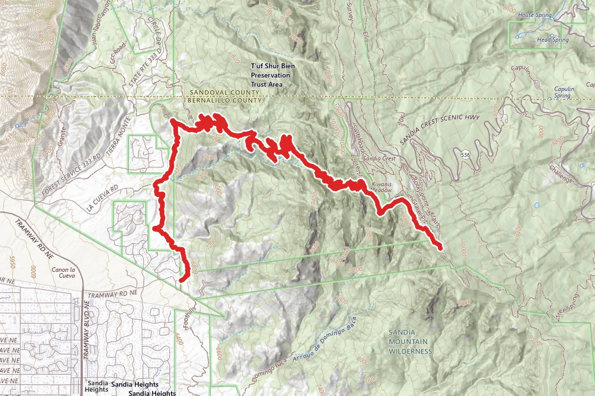 South Crest via Tramway and La Luz Trail