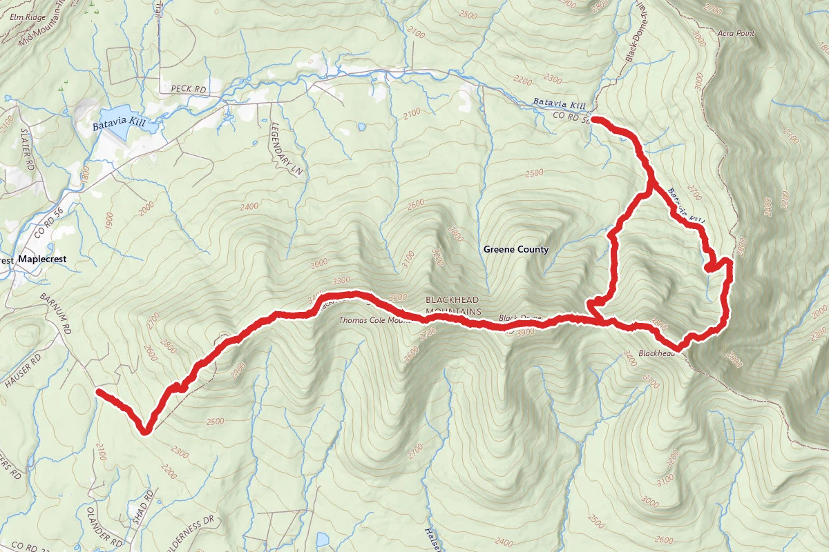 Blackhead, Black Dome and Thomas Cole Loop Trail