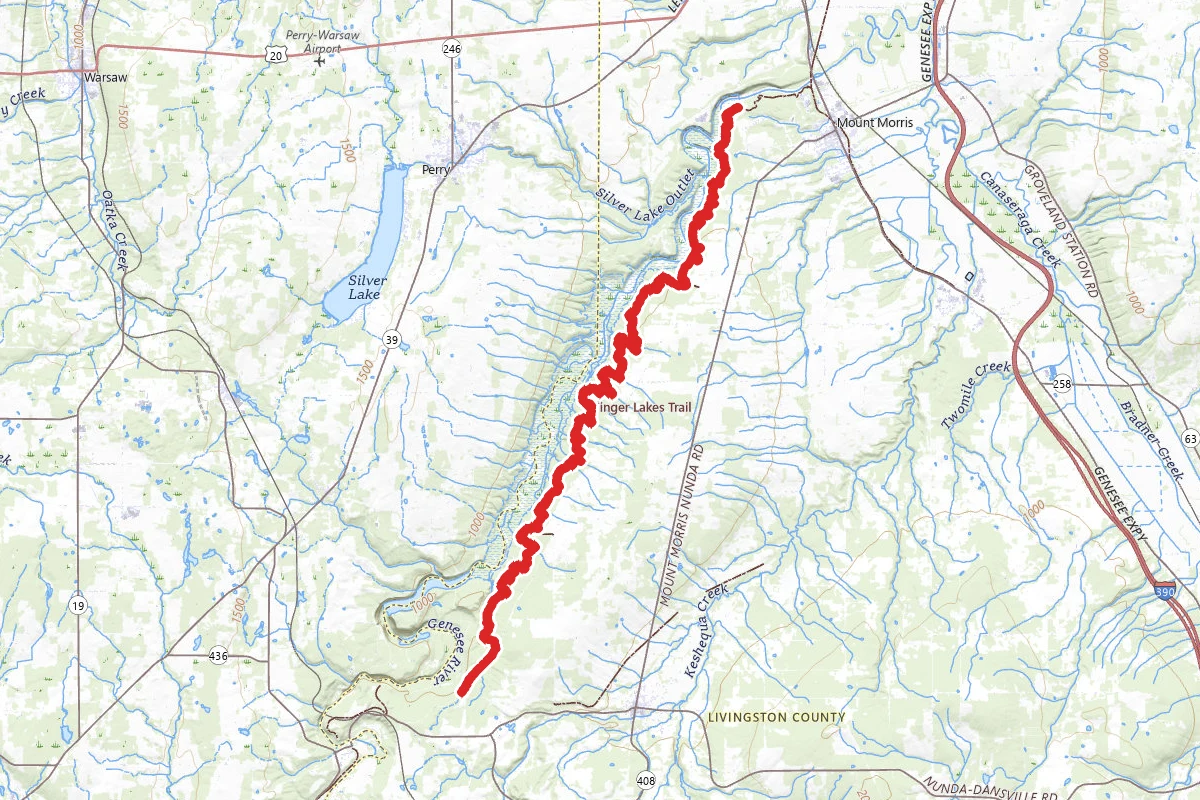 Letchworth Finger Lakes Trail via Mount Morris Dam
