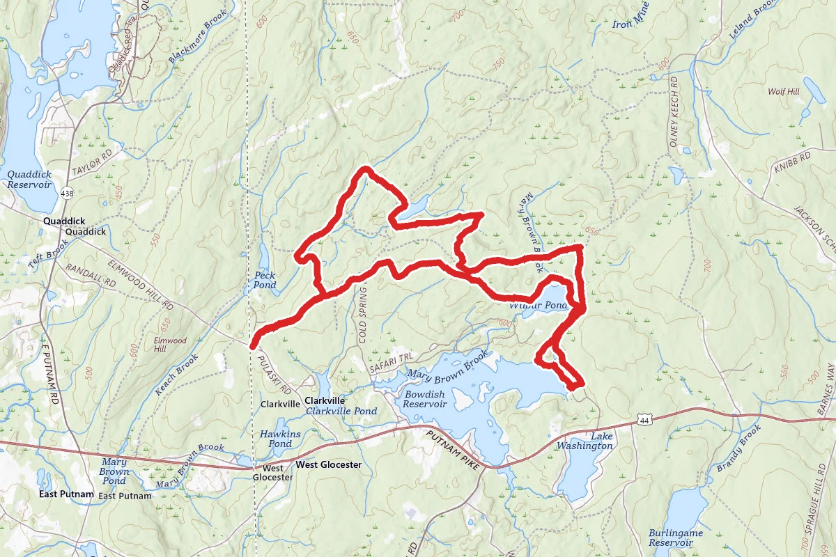 North South Trail and Center Trail to Bowdish Reservoir