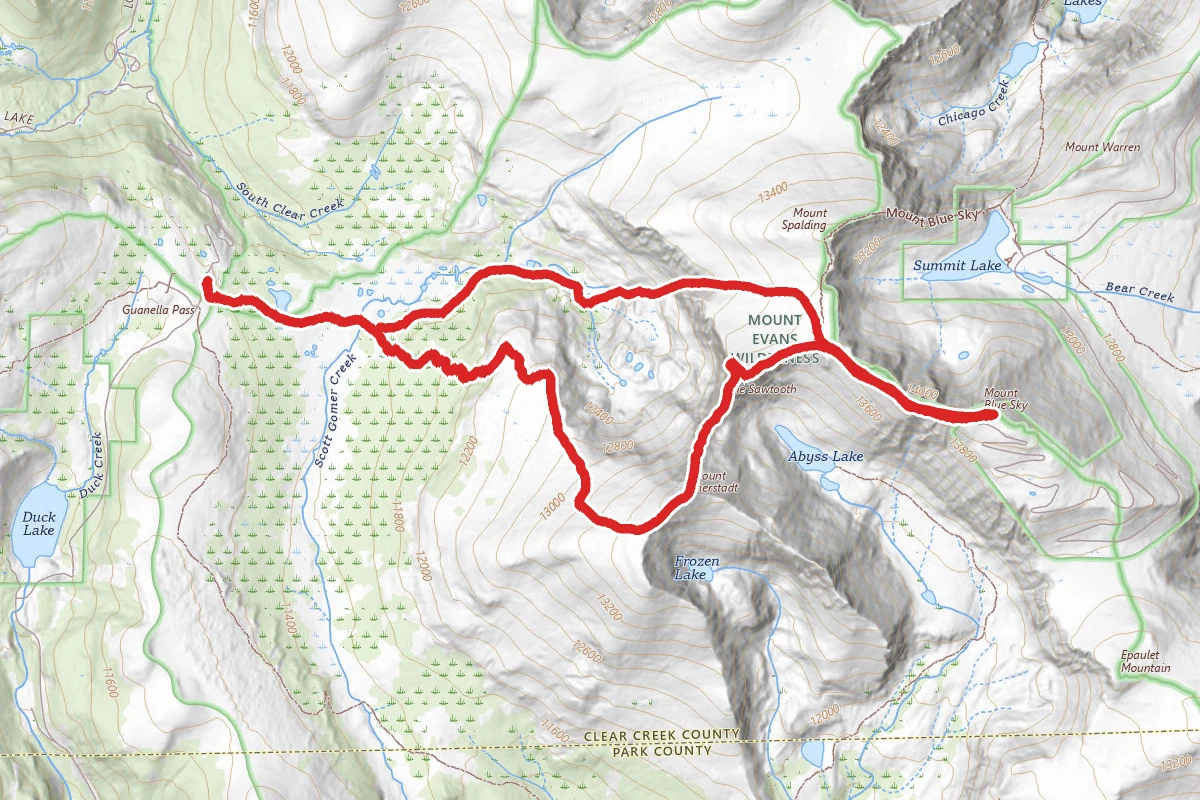 Mount Bierstadt, The Sawtooth, and Mount Evans Loop