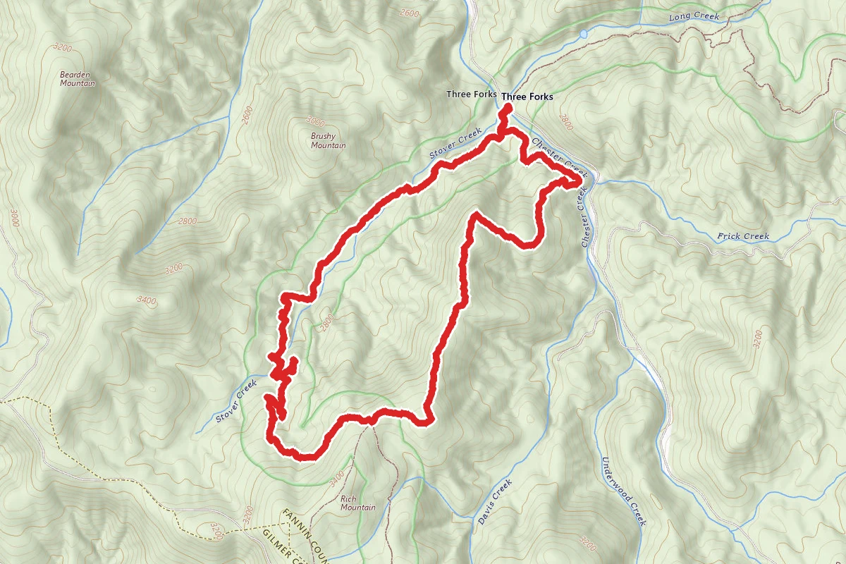 Three Forks Loop via Appalachian and Benton Mackaye Trail