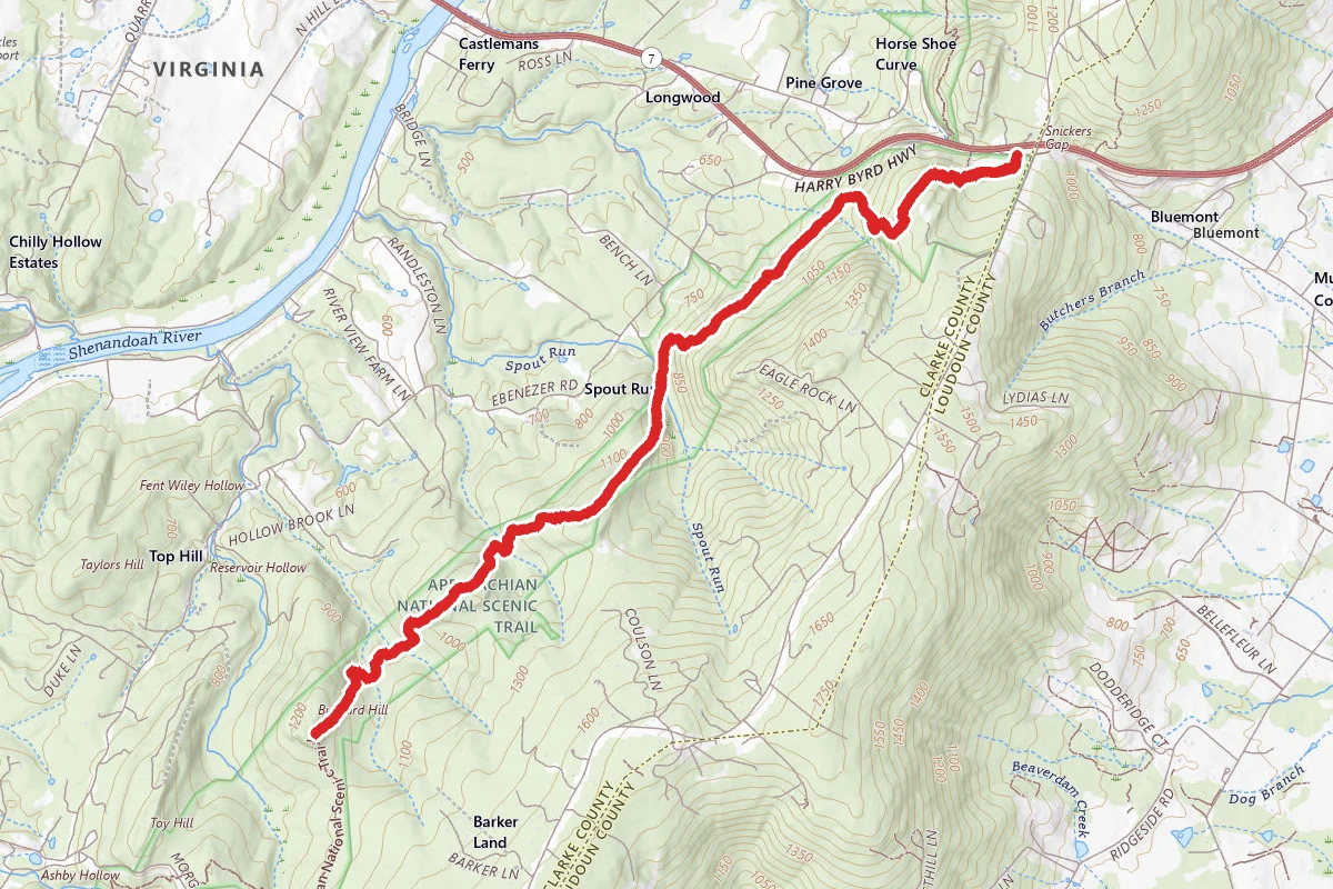 Bear Den Park to Buzzard Hill