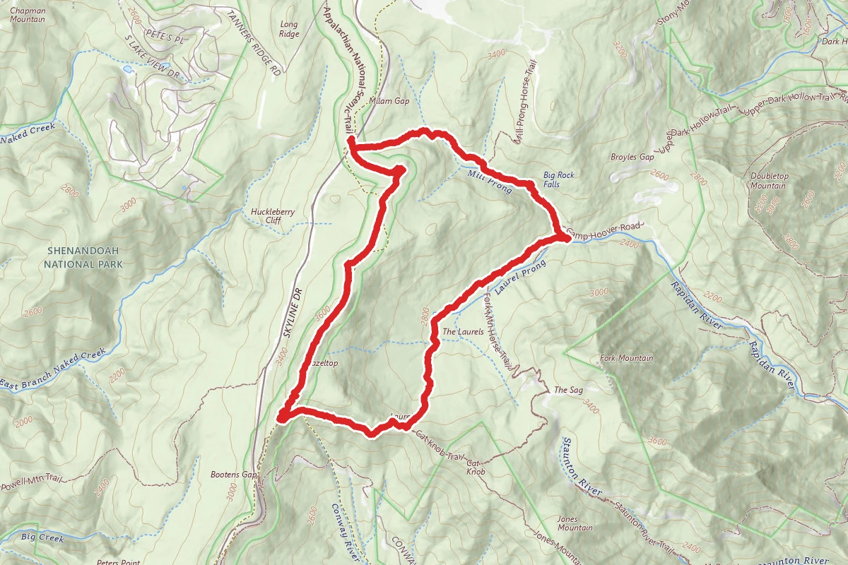 Laurel Prong, Rapidan Camp, Jones Mountain Trail via Appalachian Trail