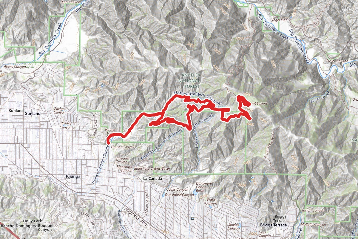 Haines Canyon to Mount Lukens Trail