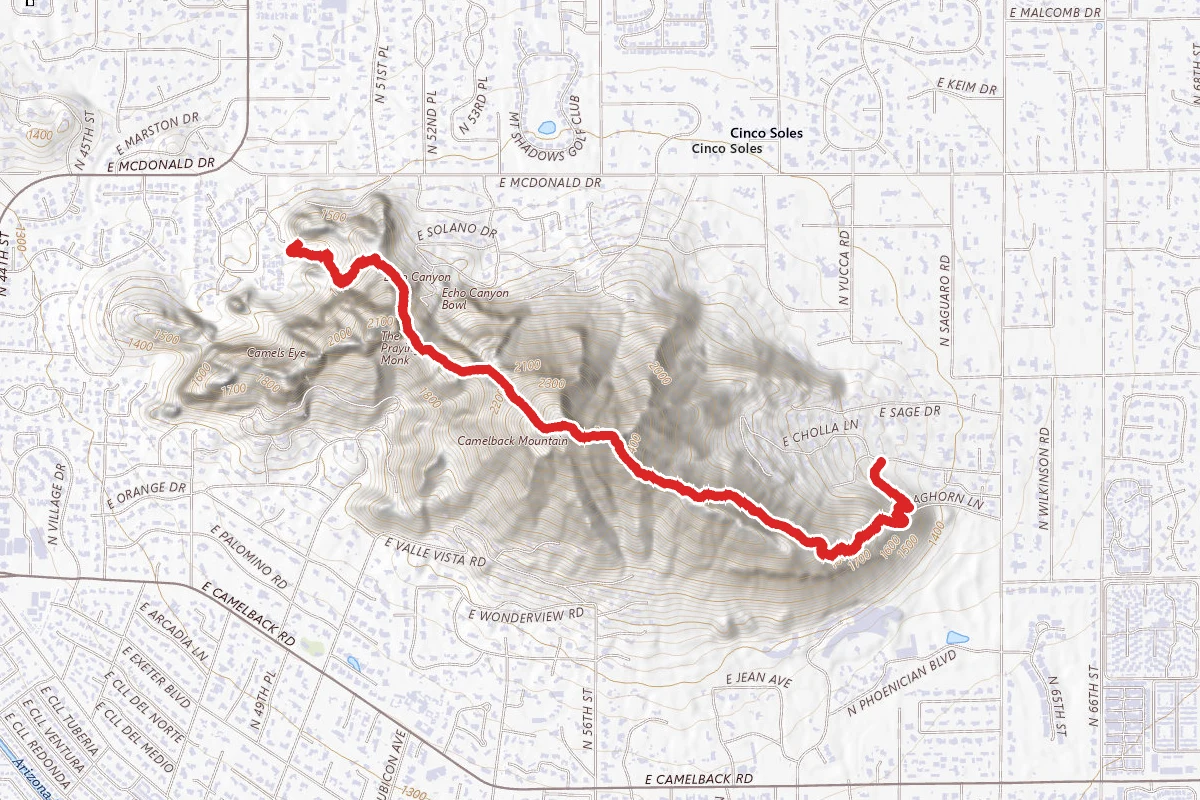 Camelback Mountain via Echo Canyon and Cholla Trail