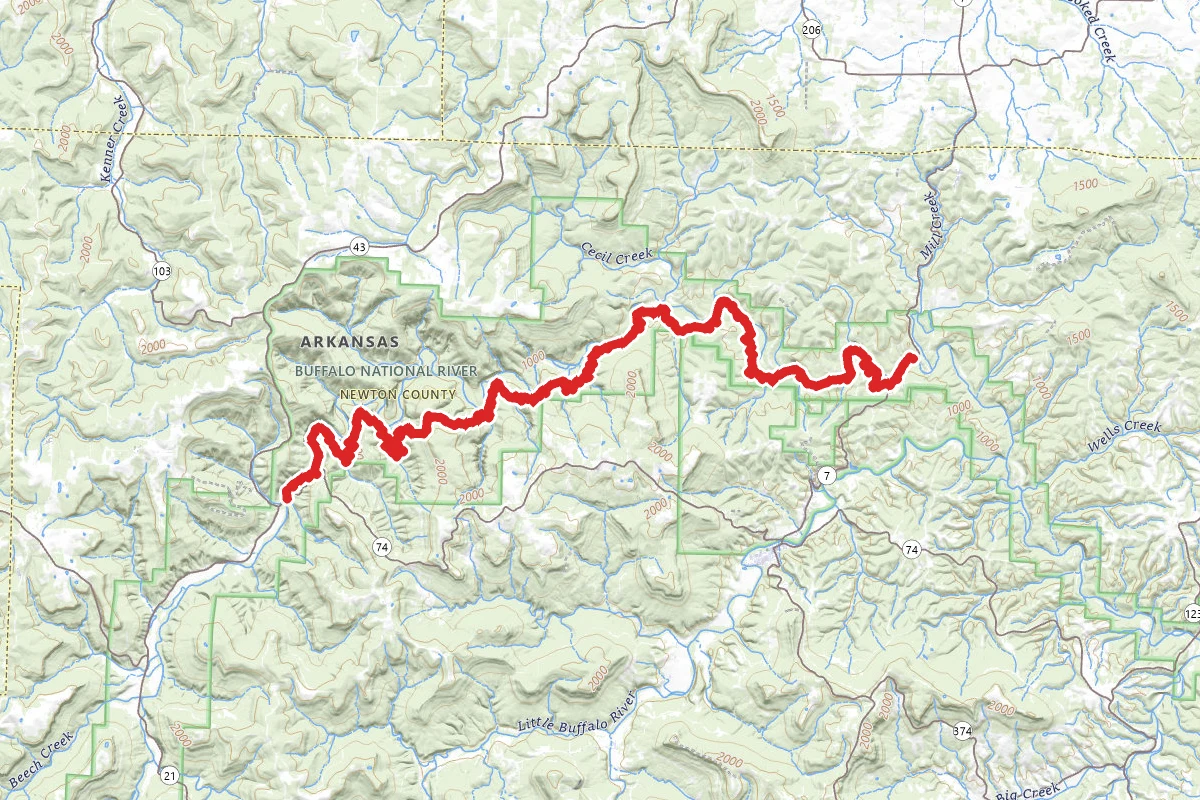 Ponca to Pruitt via Buffalo River Trail
