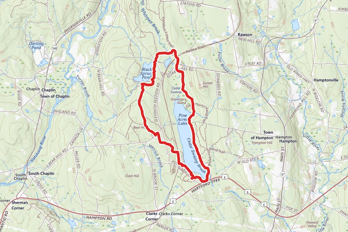 Natchaug Trail around Pine Acres Lake