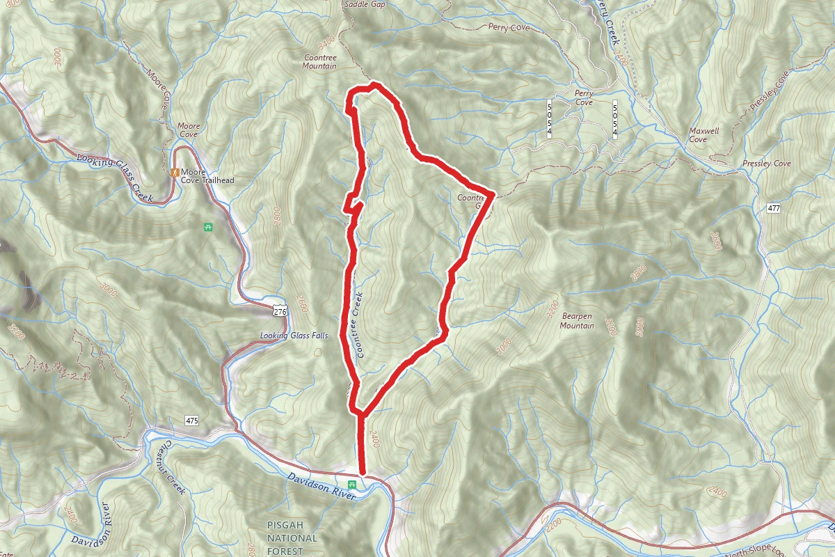 Coontree Loop Trail route map