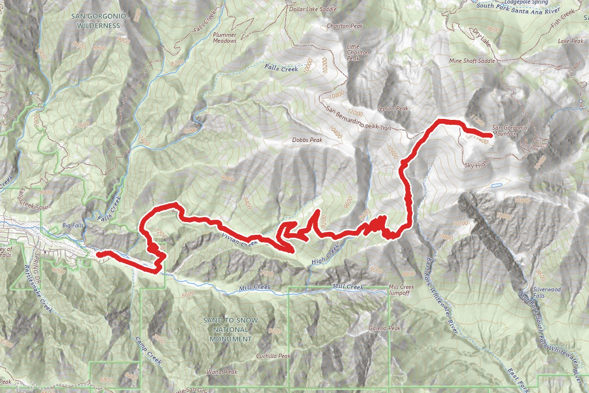 Vivian Creek Trail to San Gorgonio Peak