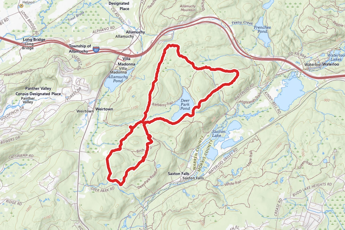 Allamuchy Mountain State Park Trail-Deer Park