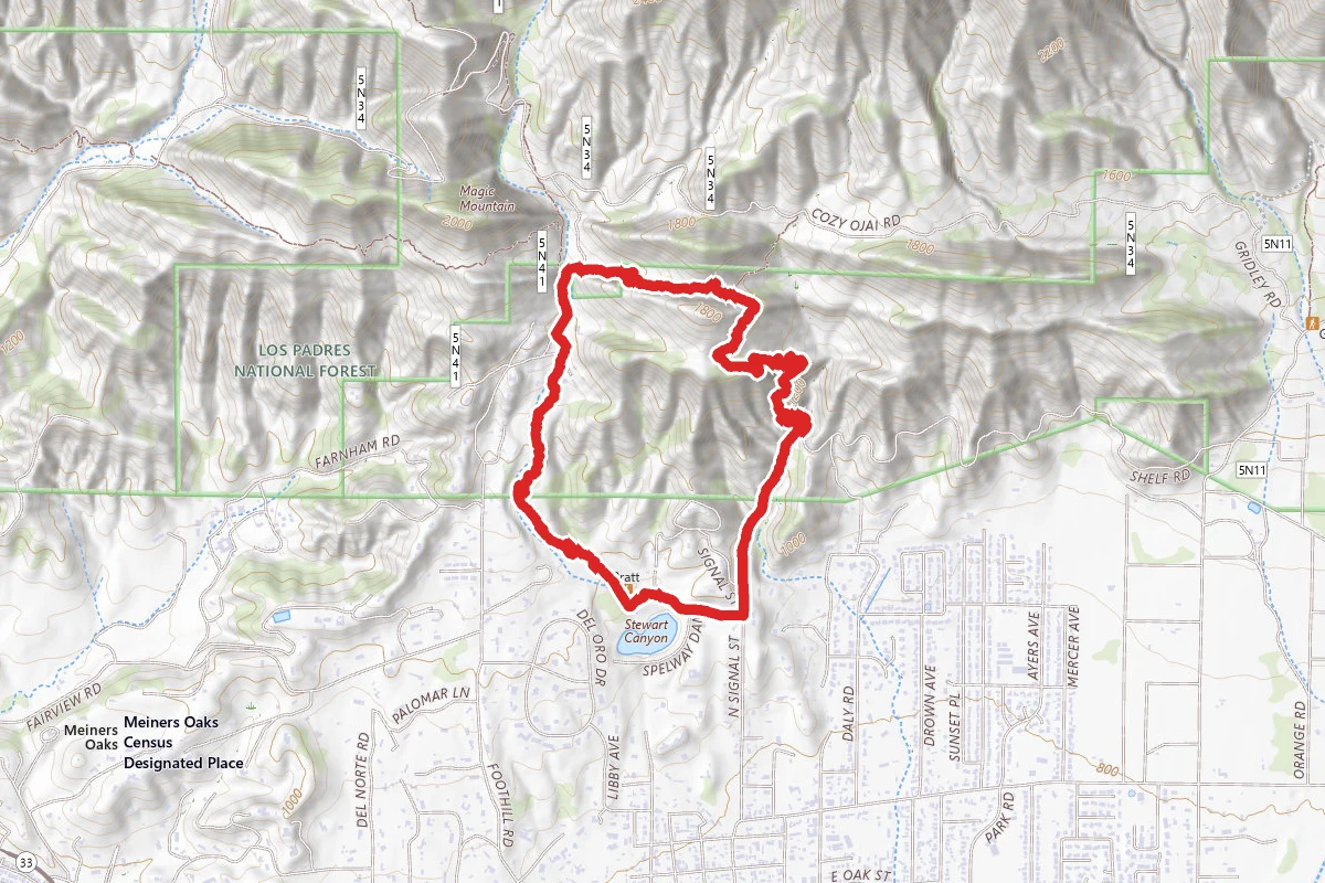 Pratt, Foothill, and Fox Canyon Trails Loop