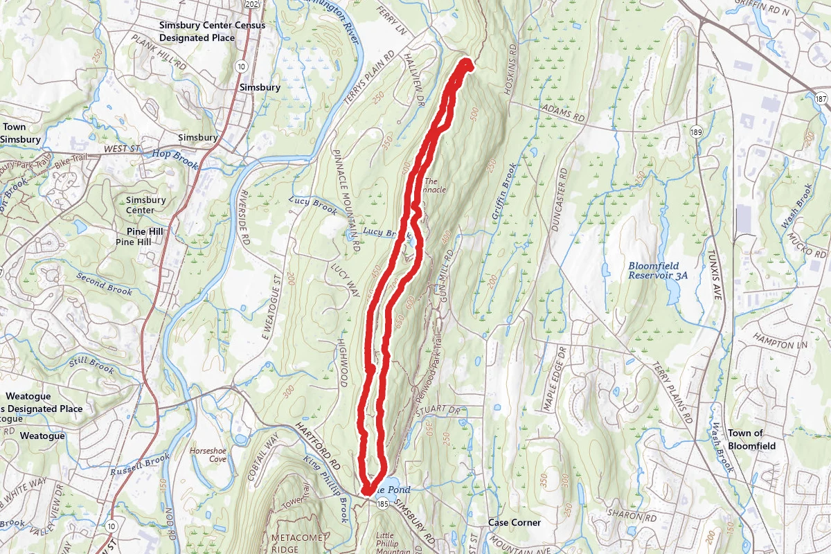 Metacomet Yellow and Orange Trail Loop