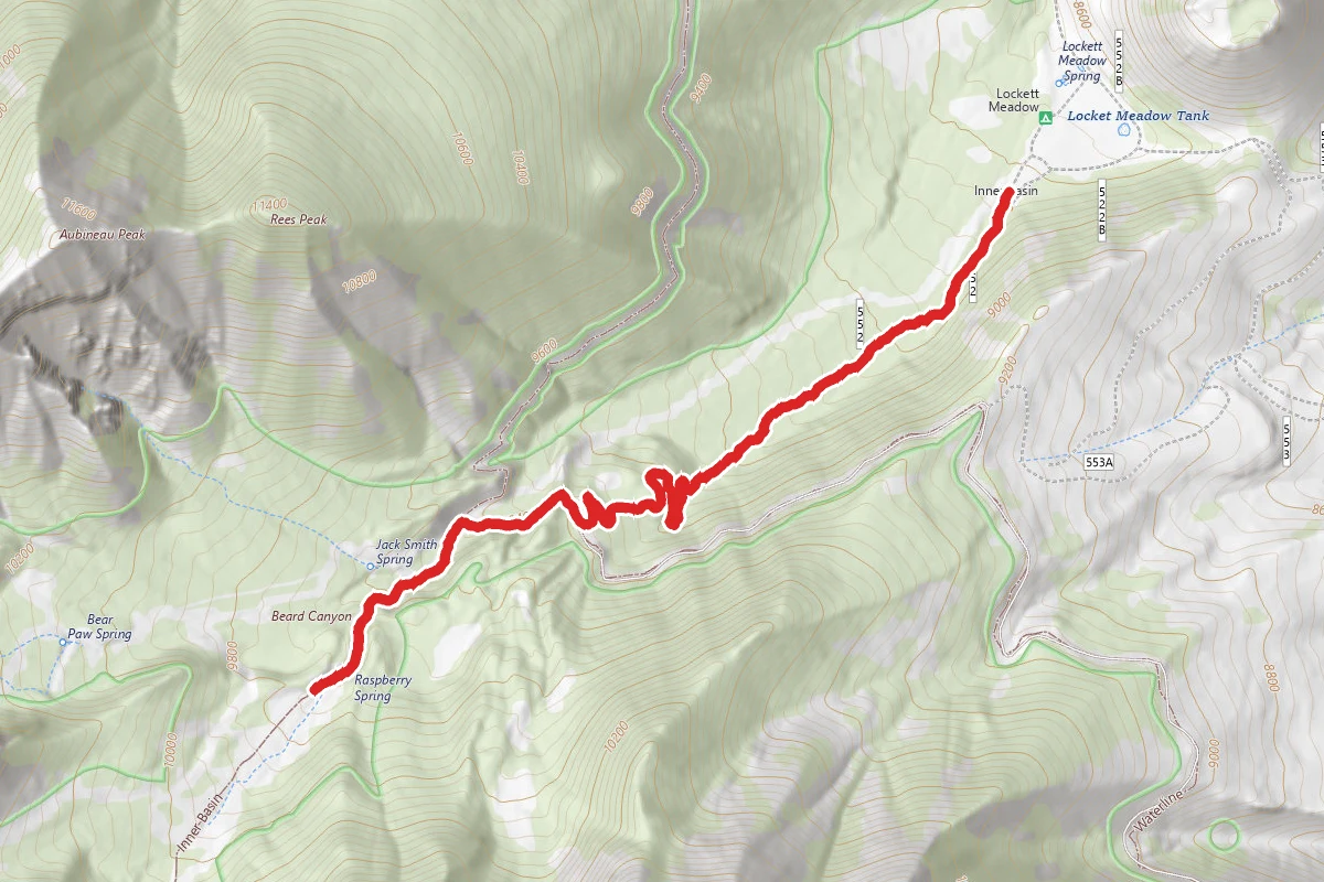 Raspberry Spring via Inner Basin Trail