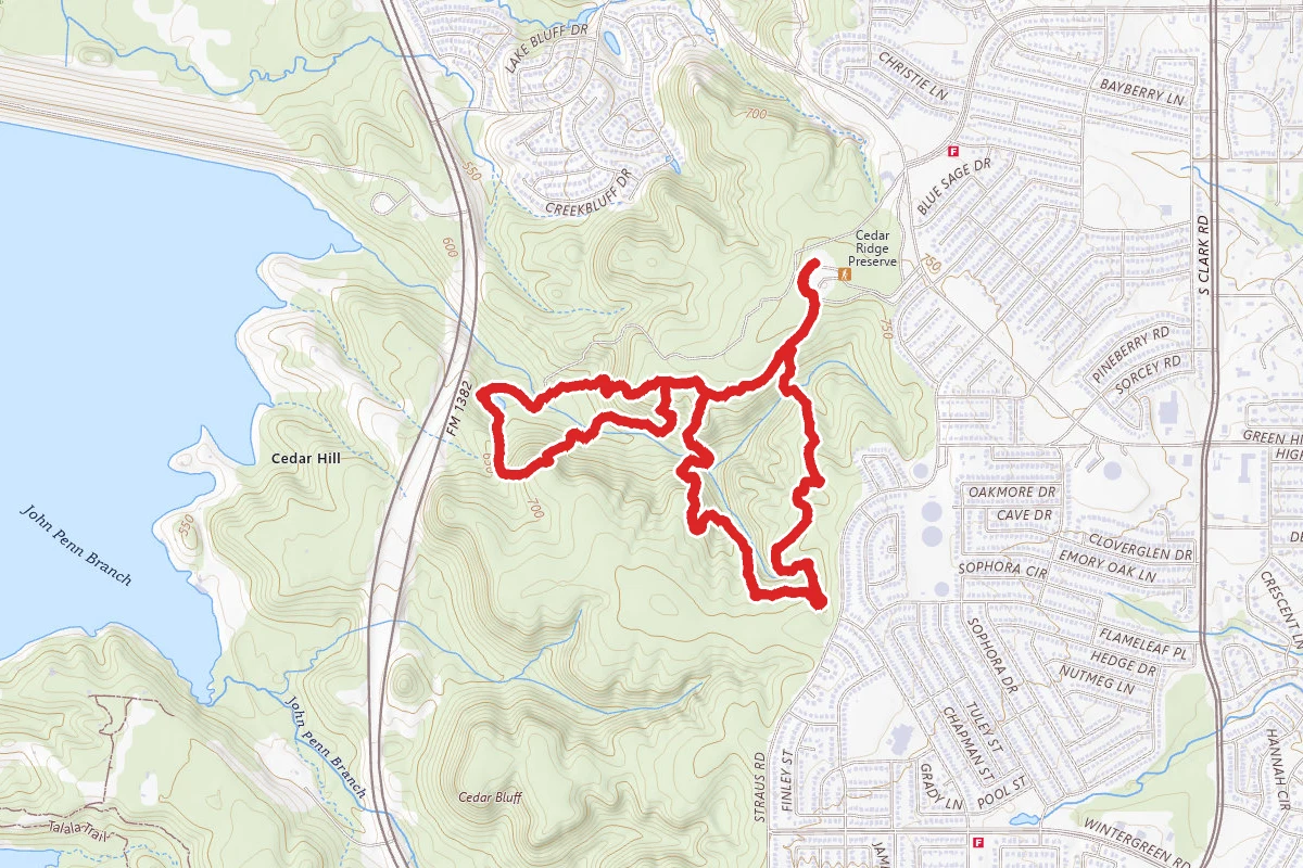 Cattail Pond Trail and Cedar Brake Trail Loop