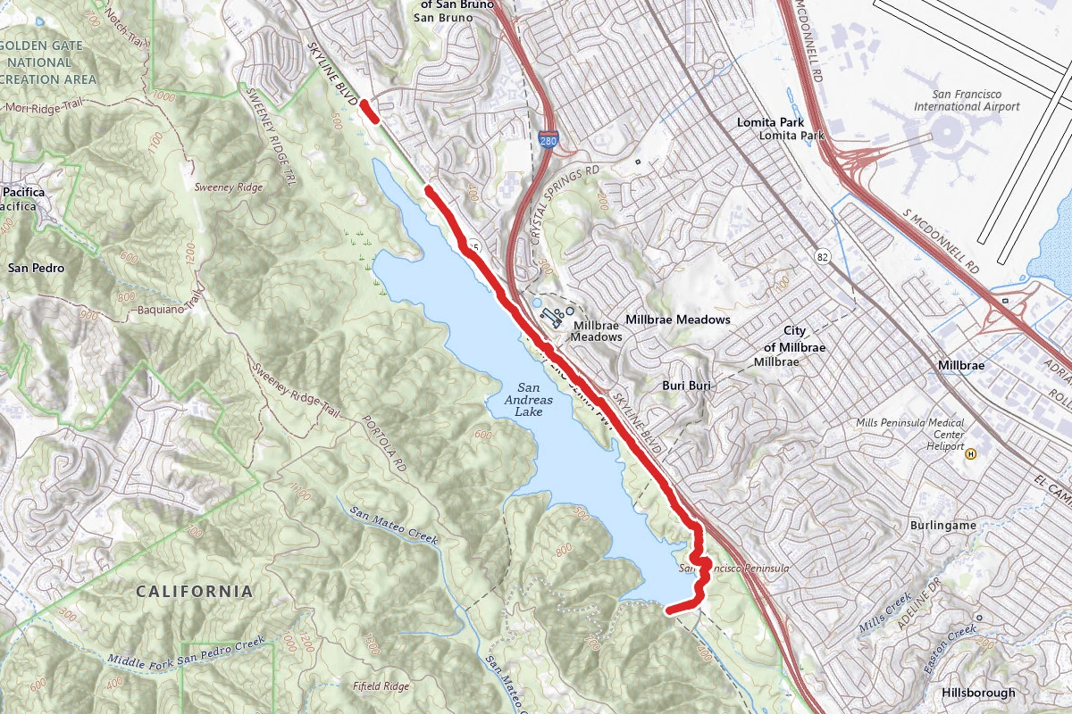 San Andreas Lake Trail