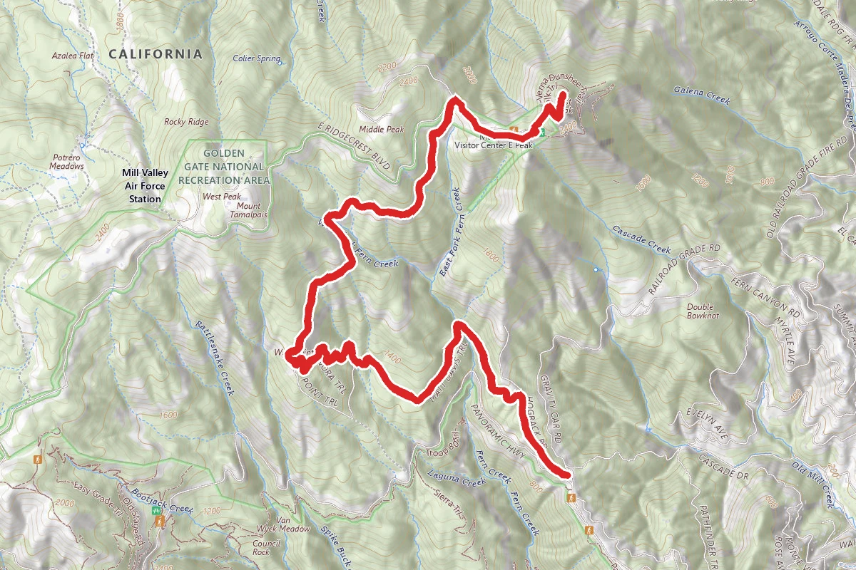 Mount Tamalpais via Matt Davis and Railroad Grade Trails