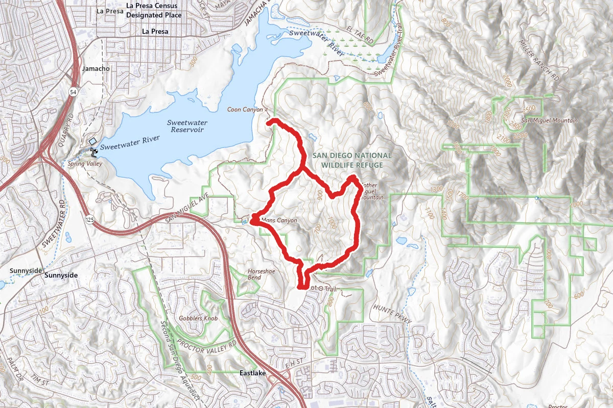 Mother Miguel Mountain to Sweetwater Reservoir Loop