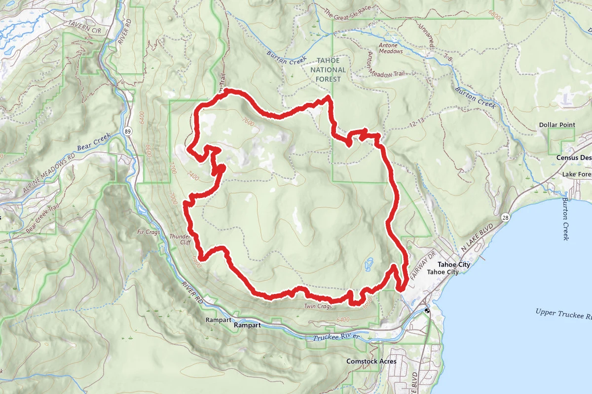 Tahoe City Rim Trail Loop