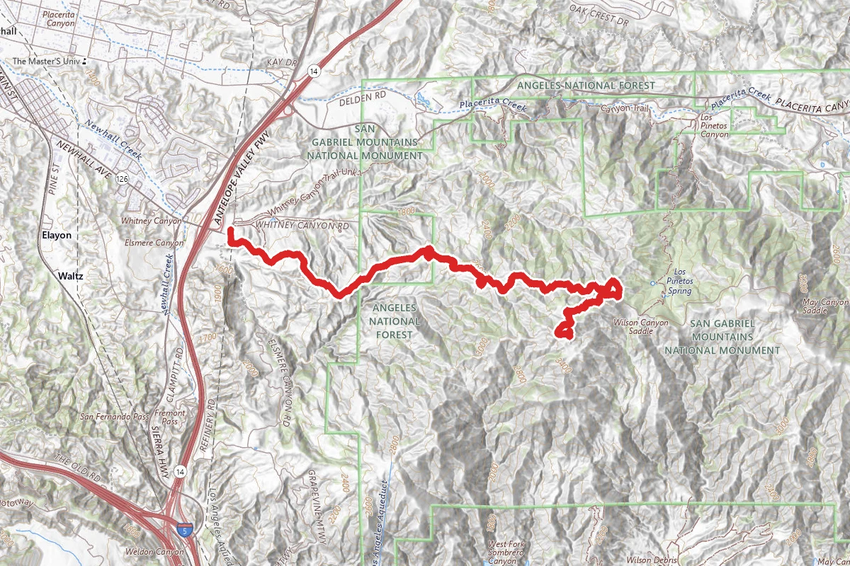 Santa Clara Divide Road to Los Pinetos