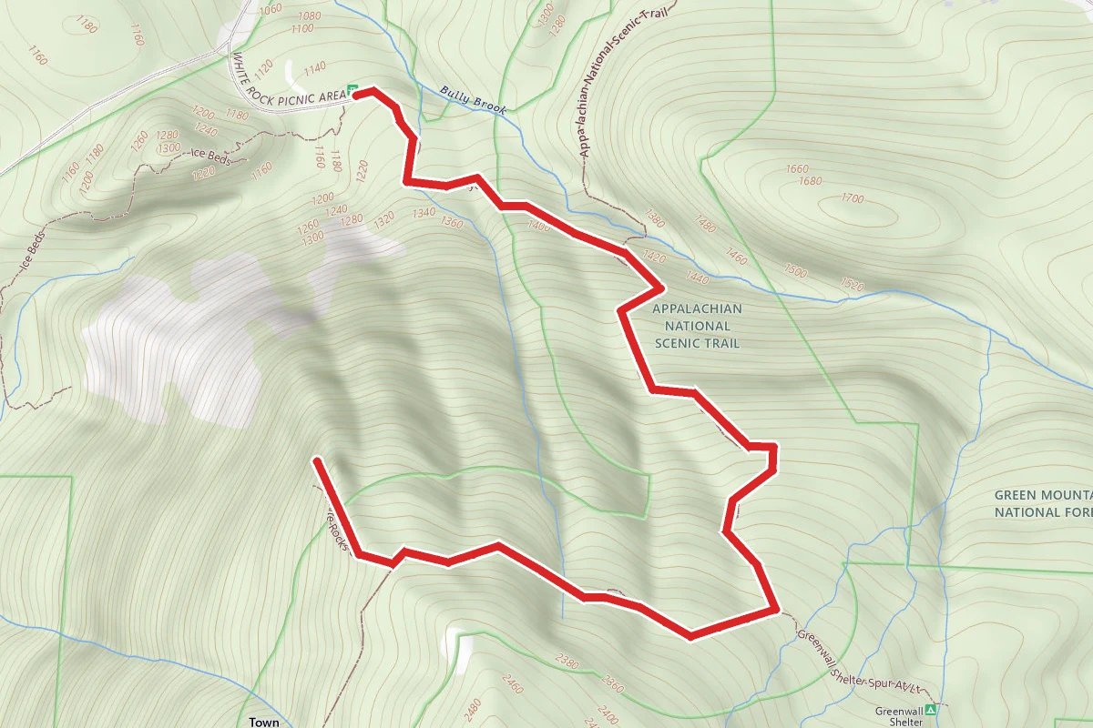 Keewaydin Trail to Overlook Spur via Long Trail (Appalachian Trail)