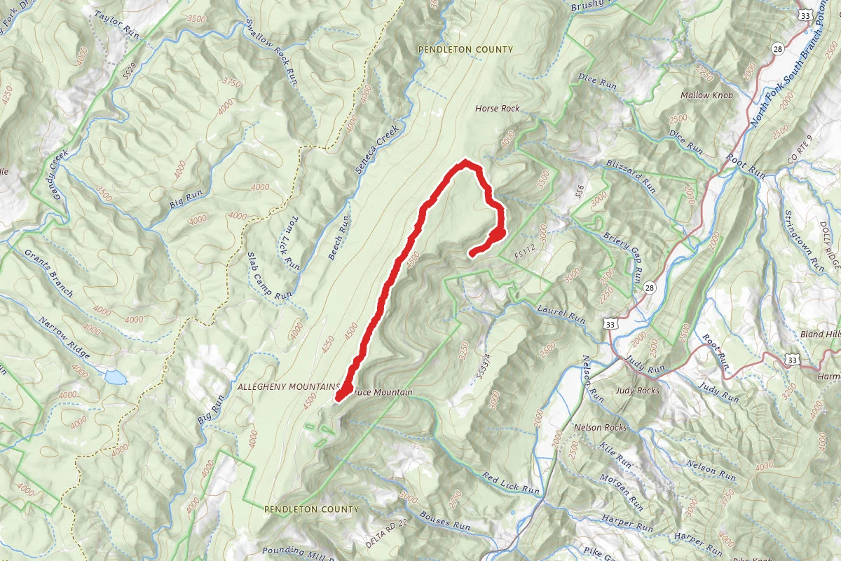 Spruce Knob via Huckleberry Trail