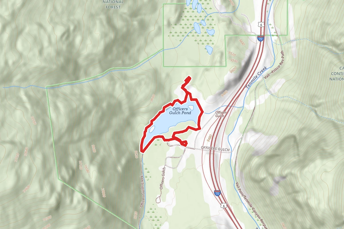 Officers Gulch route map