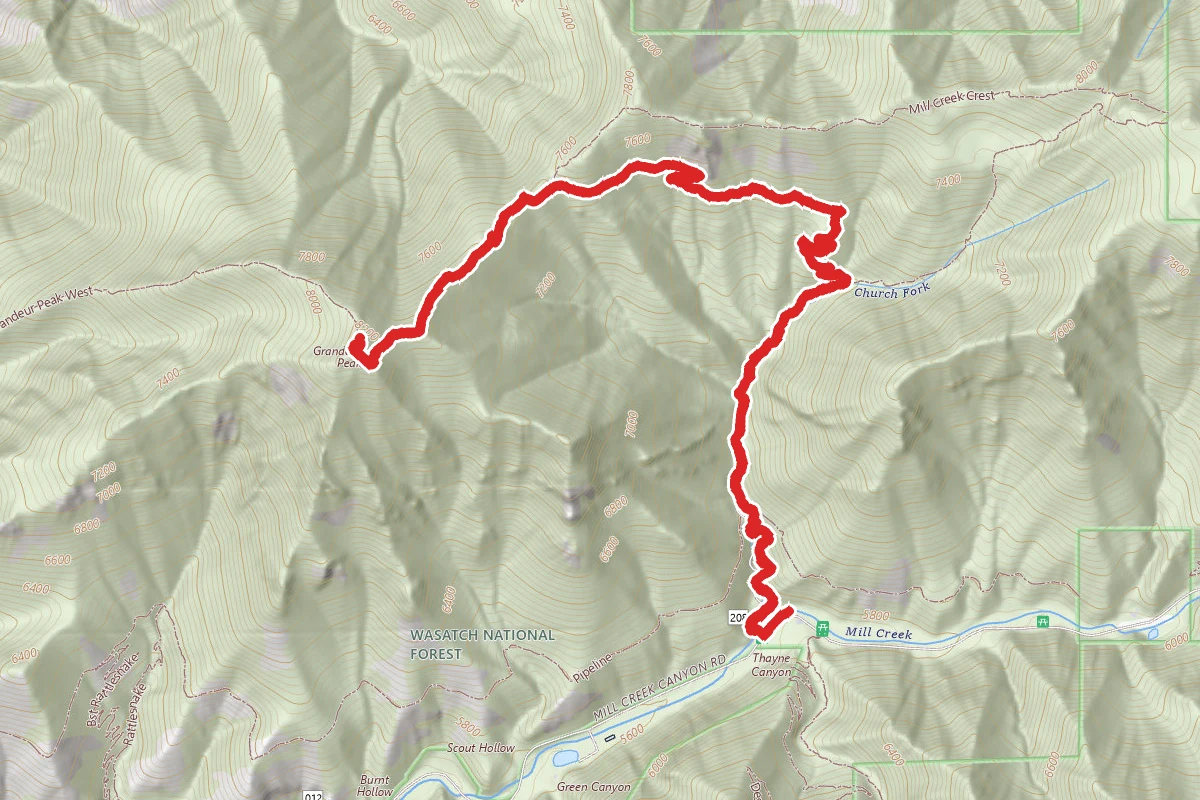 Grandeur Peak East Trail from Church Fork