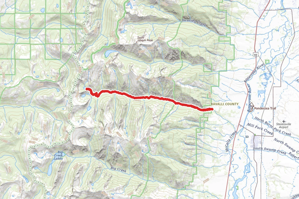 North Kootenai Lake Via Kootenai Creek Trail