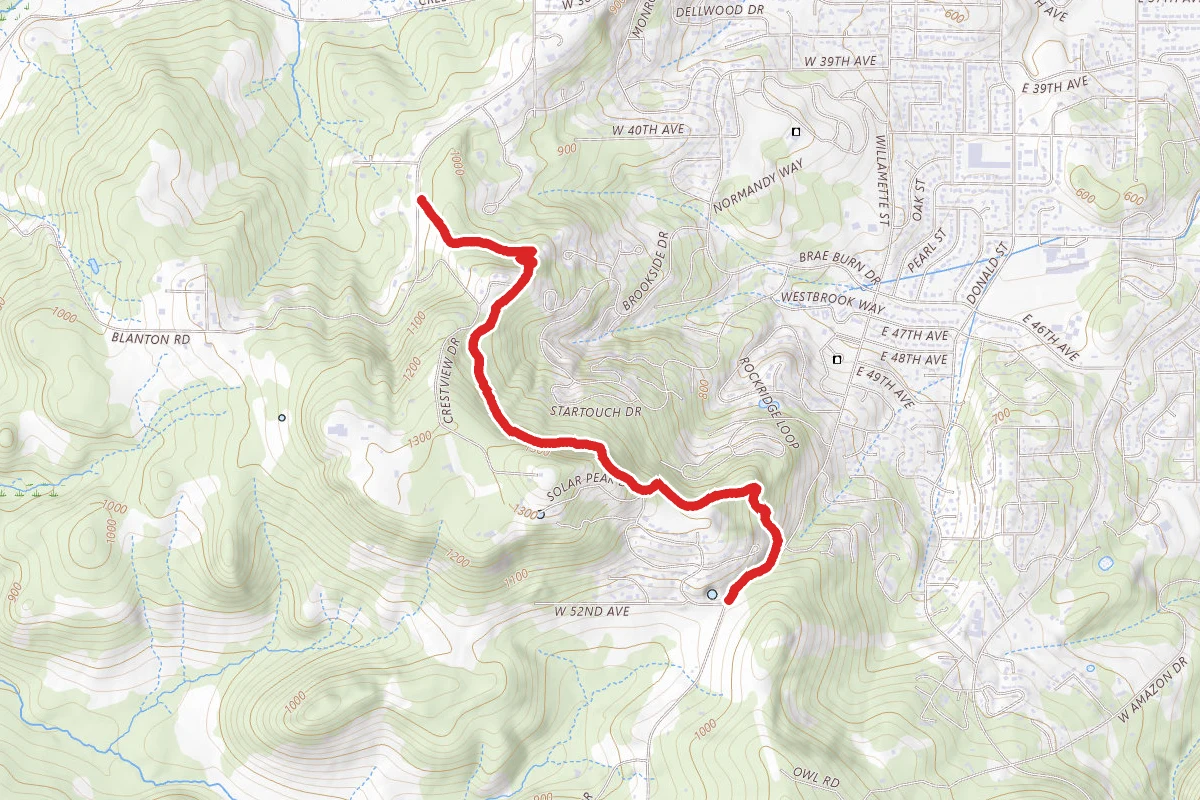 Blanton Ridge Trail to Ridgeline Trail to Willamette Trail Head