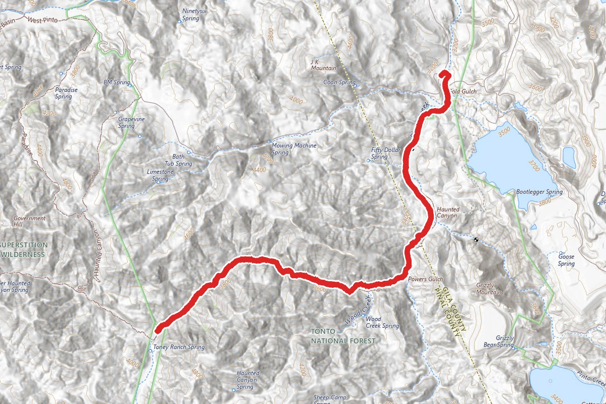 Haunted Canyon Trail to Tonys Ranch
