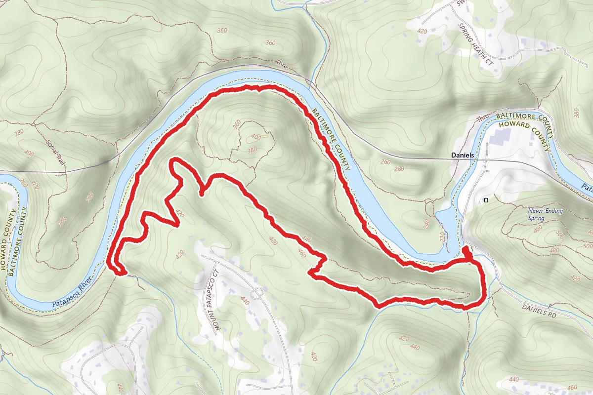 Old Man Line, Daniel's SIngle Track, and Backside of Daniels