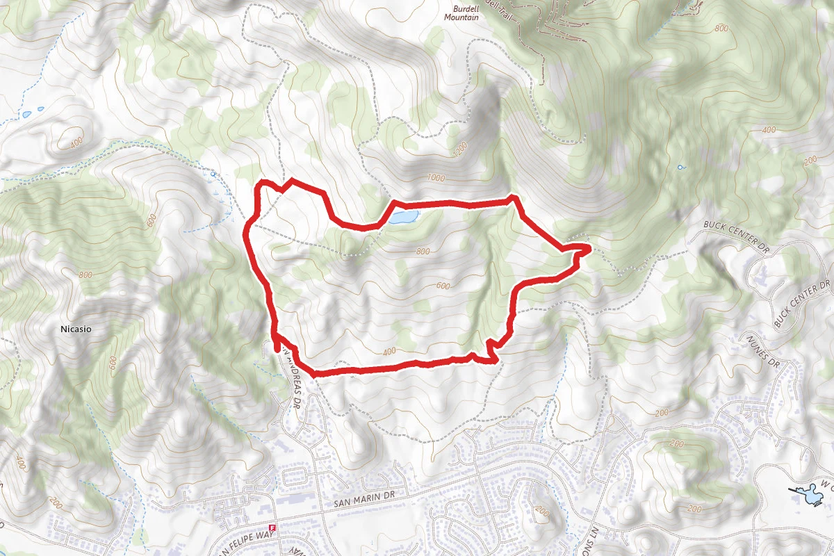 Michako Trail, San Carlos Fire Road, and Middle Burdell Fire Road Loop