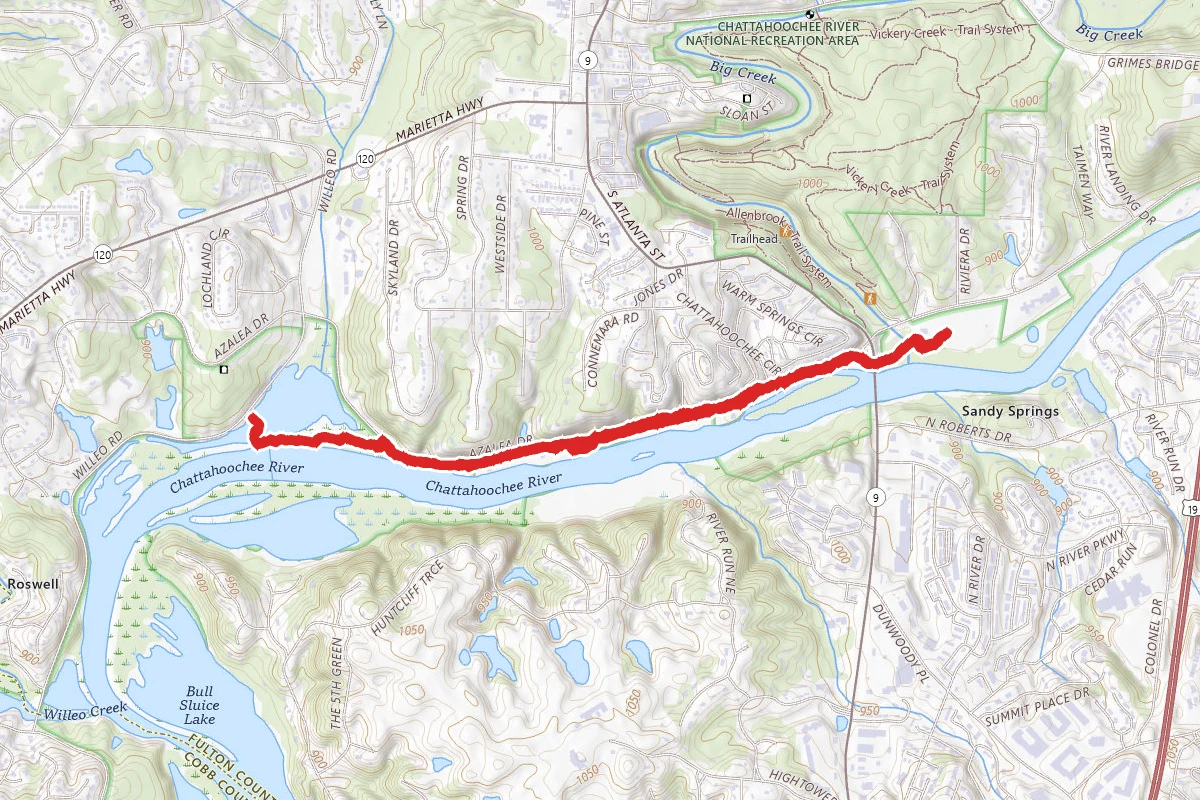 Roswell Riverwalk Trail to Willeo Road