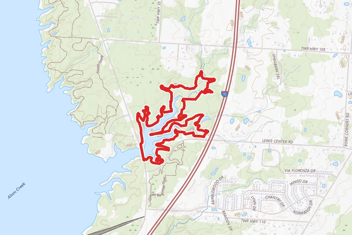 Alum Creek State Park Mountain Bike Trail - Phase 1