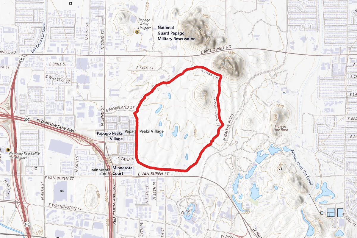 Papago Park to Papago Golf Course Loop