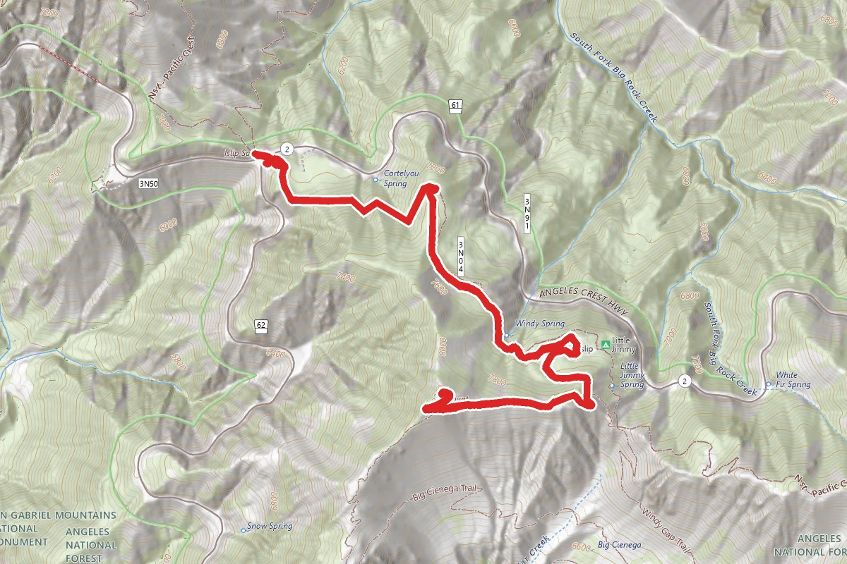 Islip Saddle to Little Jimmy Campground and Mt. Islip