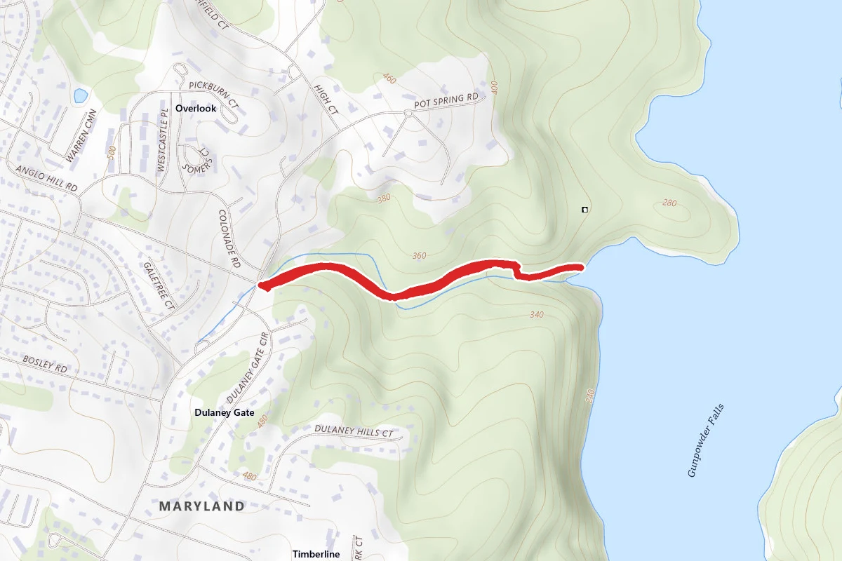 Pot Spring Road Fire Trail to Loch Raven Reservoir