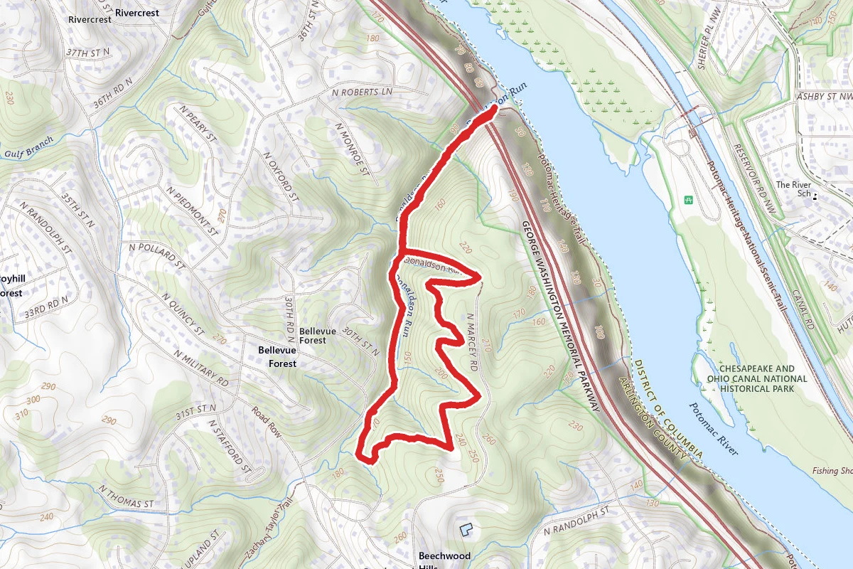 Donaldson Run Trail and White Trail