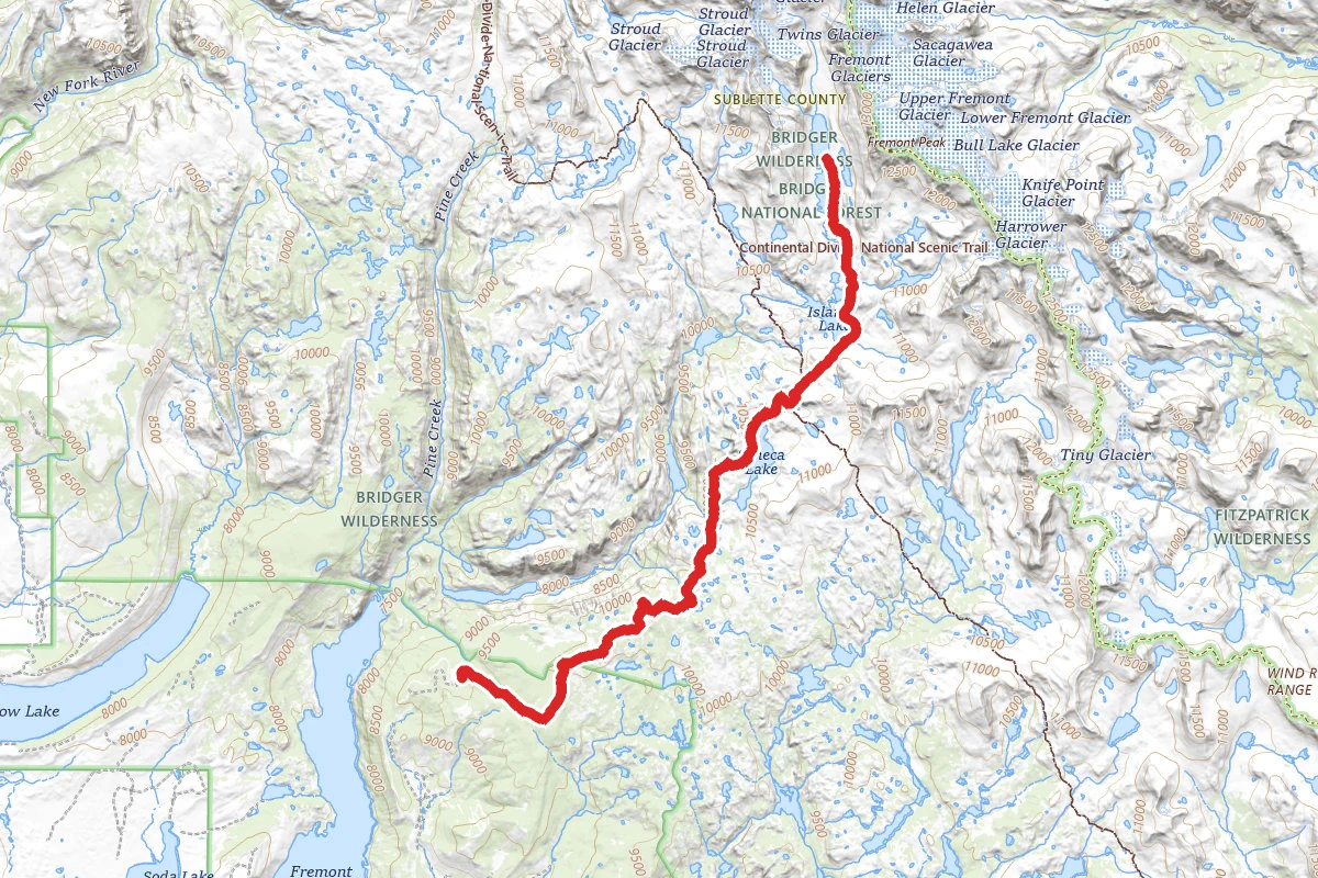 Titcomb Lakes and Titcomb Basin via Pole Creek Trail, Seneca Lake Trail, and Indian Pass Trail