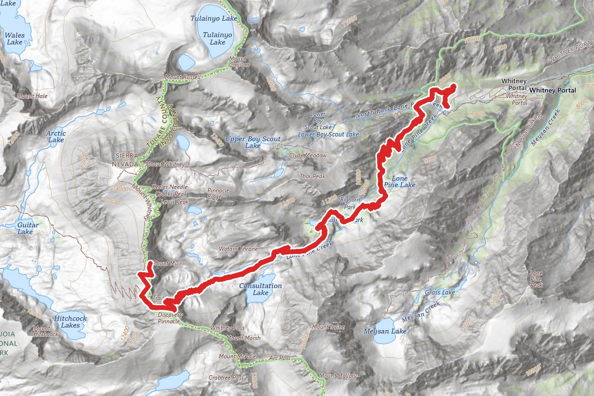 Mount Muir via the Mount Whitney Trail