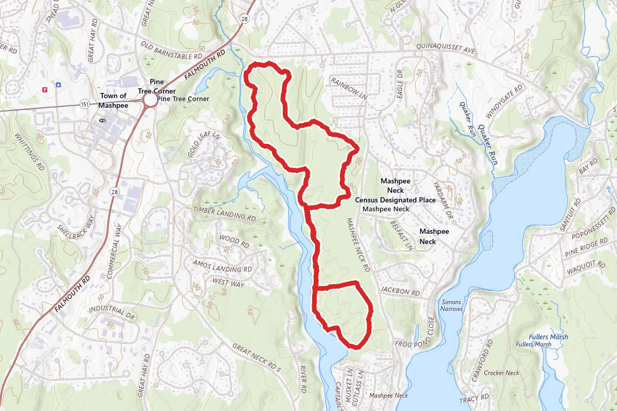 Mashpee River Woodlands West Side Trek Trail