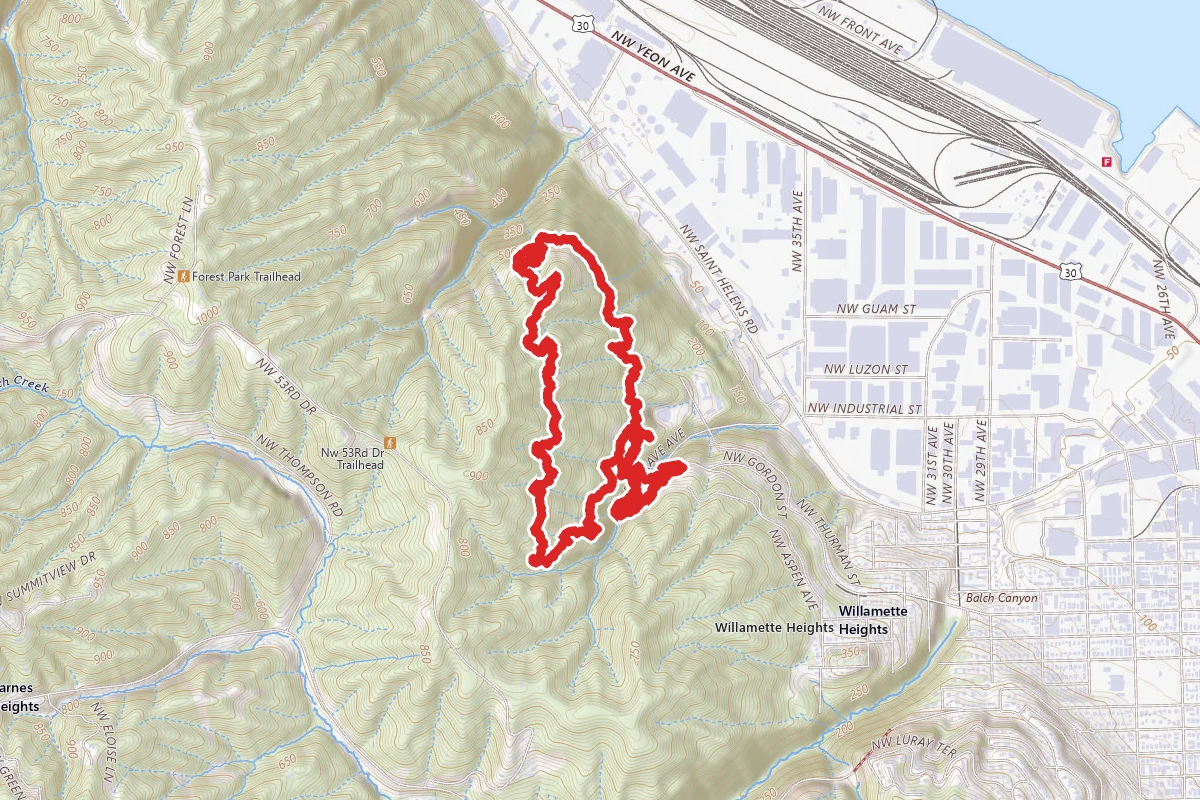 Northwest Leif Erickson Drive, Wild Cherry and Dogwood Trail Loop