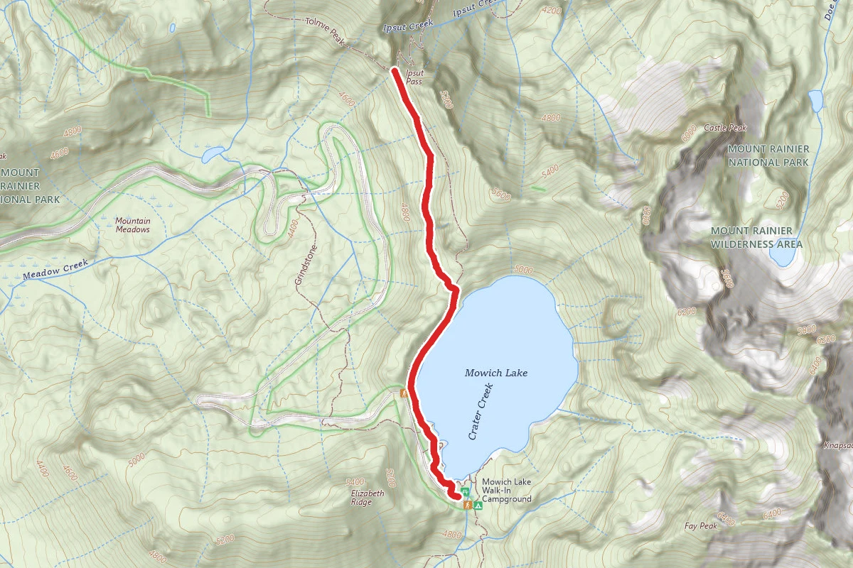 Lakeshore Trail and Wonderland Trail to Ipsut Pass