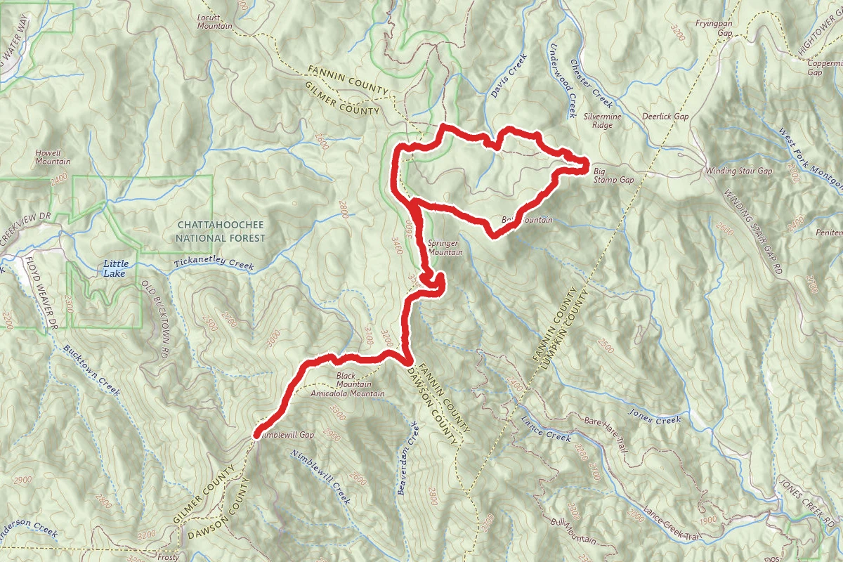 Springer Mountain and Ball Mountain via Appalachian Trail