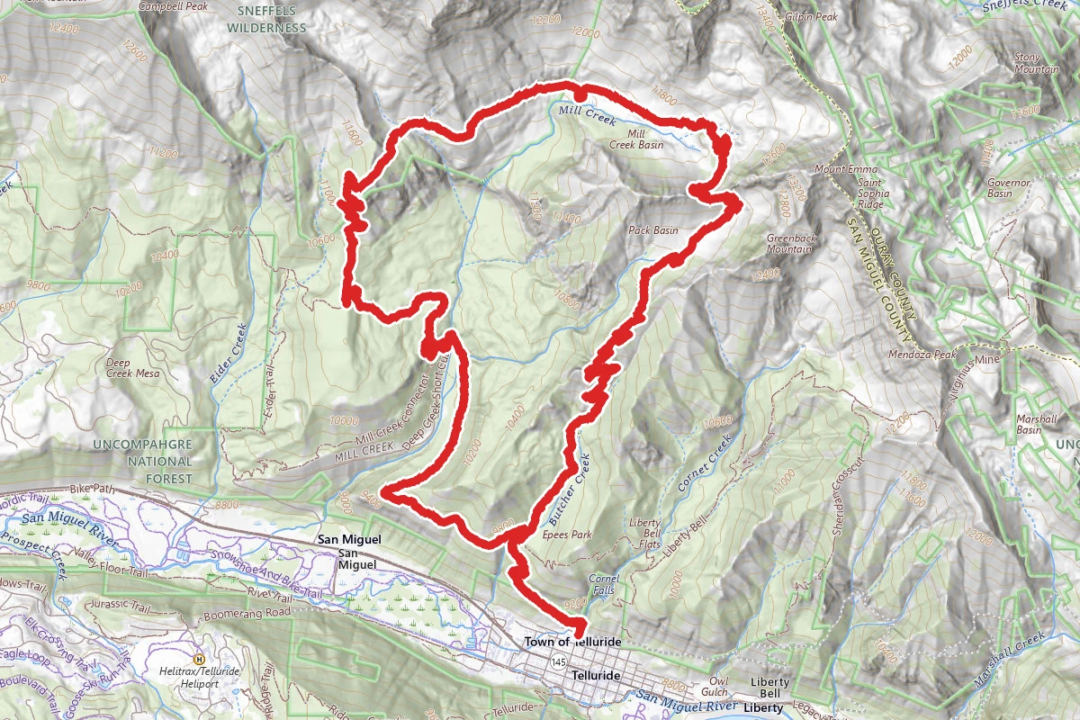 Sneffels Highline and Deep Creek Loop