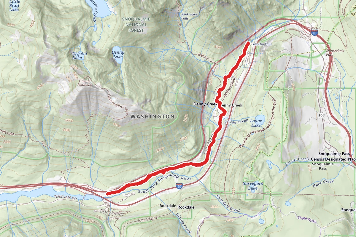 Denny Creek Road to Franklin Falls Trail 1036