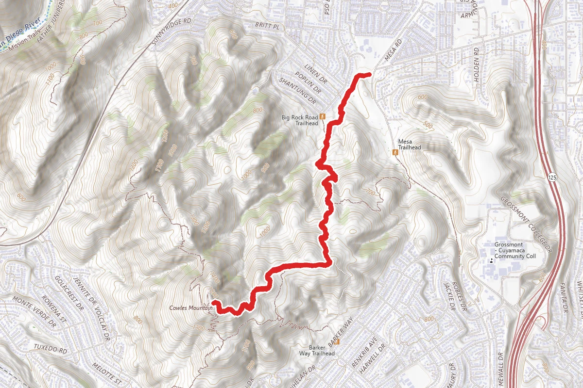 Cowles Mountain from Big Rock Trail